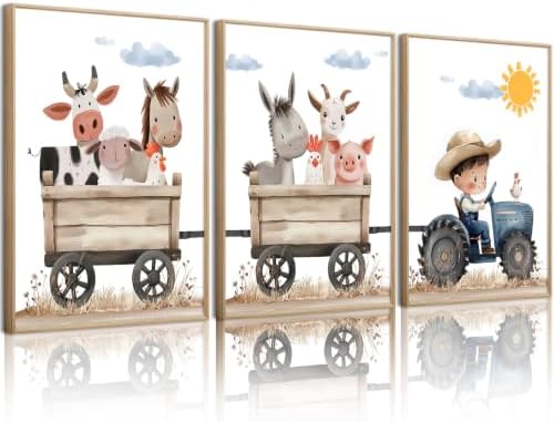 Farm Nursery Animal Wall Art Decor Baby Kids Room Poster Boy Tractor Prints by Unknown