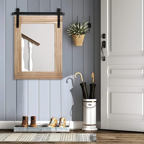 AAZZKANG Rustic Mirrors for Wall Large 26"x18" Rectangle Wood Frame Mirror - Image 7