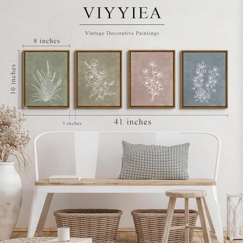 VIYYIEA Framed Vintage Botanical Wall Art Set of 3, 8x10 Framed Prints - Image 2