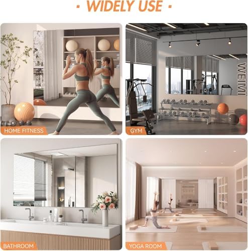 Hasipu 2 Pcs Home Gym Mirror, Large Full Length Frameless - Image 6