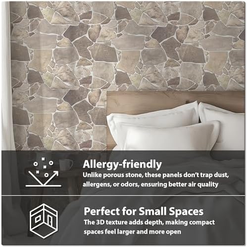 3D Faux Stone Wall Panels, Wild Boulder, Covers 43.3 Sq Ft - Image 5