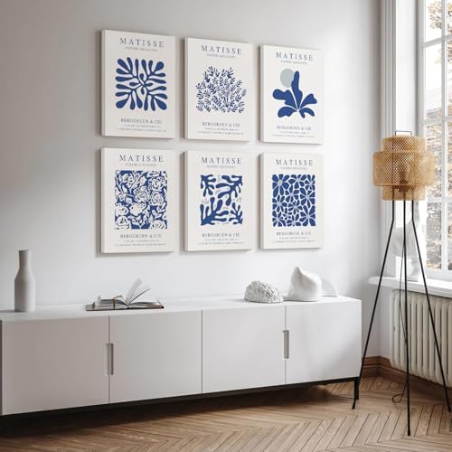 Blue Matisse Wall Art Prints Abstract Aesthetic Canvas Decor Trendy Henri - Image 7