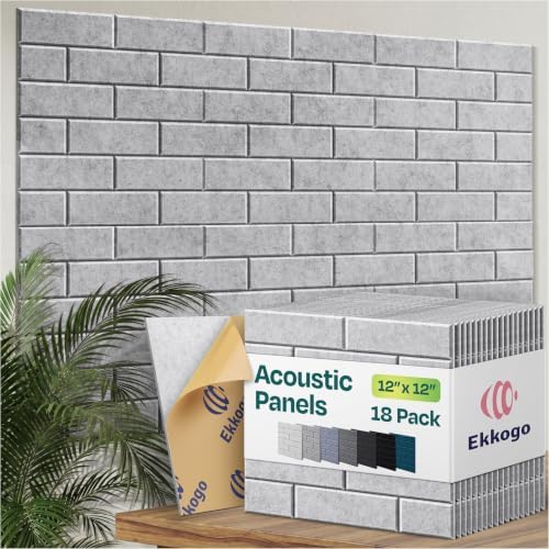 Acoustic Wall Panels 18-Pack, Office & Studio by EkkogoAcousticPanels