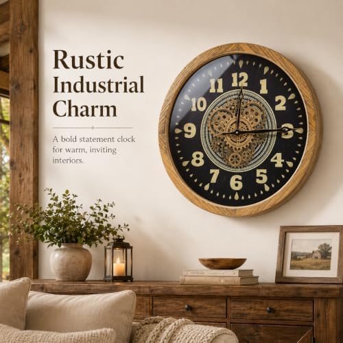 20" Real Moving Gears Wall Clock - Image 2