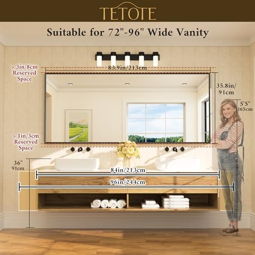 TETOTE Brushed Nickel Vanity Mirror - Image 6