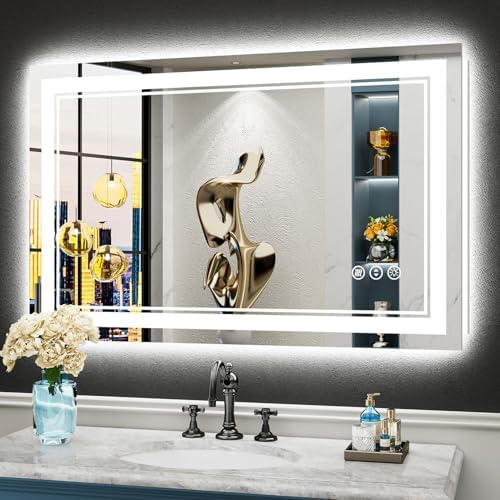40x24 LED Bathroom Mirror, Backlit & Front Lit Lighted Mirror by Awandee