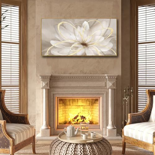 SOUGUAN Gold Flowers Canvas Wall Art Abstract Line Wall Decorations - Image 6