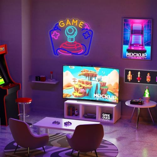 wootfairy LED Lights Wall Decor 15.36 * 13.78in Gamer Joystick Neon Sign - Image 6