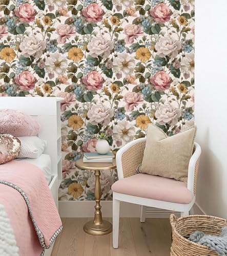 Orainege Vintage Floral Peel and Stick Wallpaper - Image 7