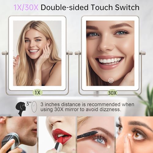 FASCINATE 8.7" 5000mAh Rechargeable Wall Mounted Makeup Mirror - Image 4