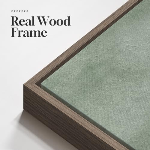 Framed Sage Green Abstract Canvas Wall Art - Image 5