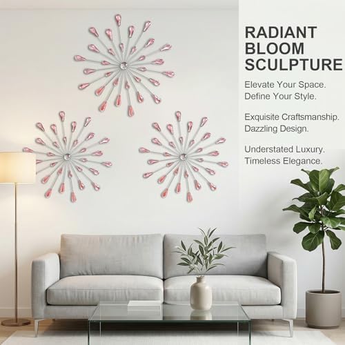 ZEXUIRU 3 Set Silver Starburst Wall Art - Image 5