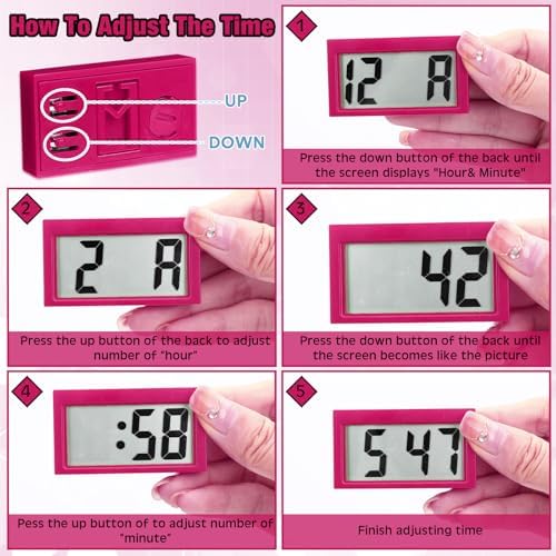 Frienda 6 Pieces Mini Small Digital Clock Stick On - Image 5