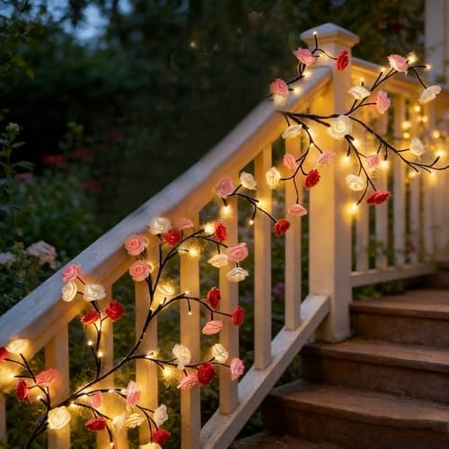Rose LED Tree Branch Lights for Wall, Rose Blossom Vine Lights Decor - Image 4