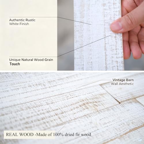 Rustic White Solid Wood Wall Planks, Nail Up Barn Panels 10 sq ft - Image 2