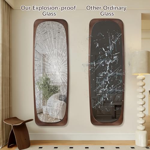 Niccy Rect Full Length Mirror, Wall-Mounted Wood Mirror - Image 3