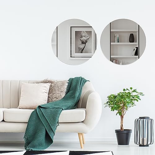 Acrylic Round Mirrors Self Adhesive Non Glass Mirror Circle Wall Mirror Clear - Image 3