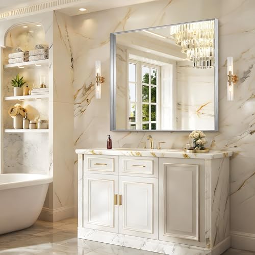CIRCUMI Silver Bathroom Mirror - Image 2