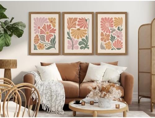 Boho Flower Wall Art Decor Abstract Floral Canvas Prints Botanical Plant Wall - Image 4