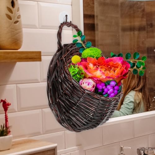 DOITOOL Rattan Woven Hanging Basket: 2PCS Wicker Wall Planter Woven Hanging - Image 5