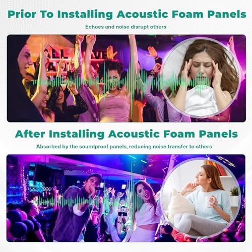 soundproof Foam Panels for Walls, Foam Acoustic Panels 48"×24"×2" Sound - Image 6