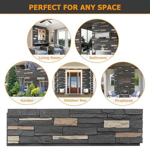 ROOMTEC 6-Packs Faux Stone Wall Covering Panels - Image 5