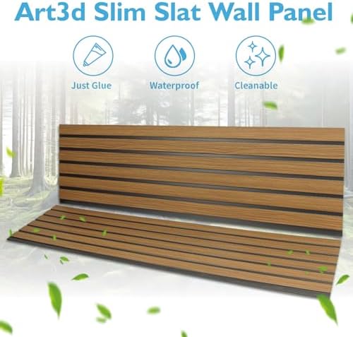 Art3d Six-Grid Design Slim Slat Wall Panel, 104 x 12 Inch - Image 5