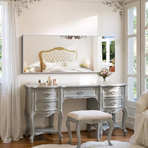 YIROMAN Bathroom Mirror 24"x60", Brushed Silver Bathroom Mirror - Image 4