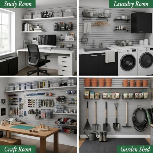 Slat Wall Paneling 4x8 ft Garage Organizer Storage Systems, Heavy Duty PVC - Image 6