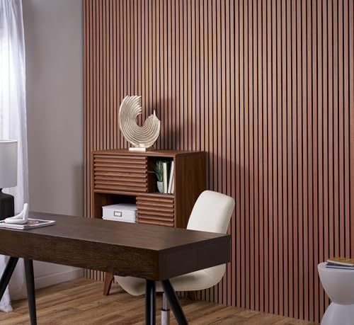 ZETY HOME Acoustic Wood Wall Panels, Slat 4-Pack, 94.5 in, Oak Cherry - Image 3