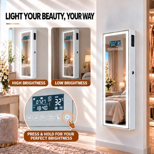 LED Mirror Jewelry Cabinet, Full Length Mirror - Image 2