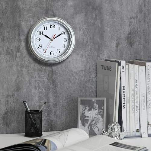 WANGIRO 8" Modern Wall Clock Silent Non-Ticking Battery Powered - Image 2