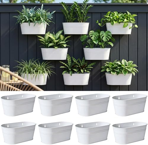 LaLaGreen Modern Wall Planter White Metal Plant Shelf by L%C3%A1L%C3%A1Green