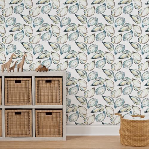 Spoonflower Coastal Watercolor Peel and Stick Wallpaper - Image 7