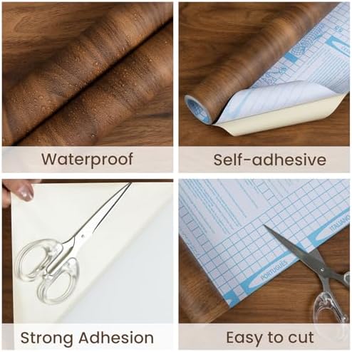 Wood Grain Contact Paper Peel and Stick Self Adhesive Dark Brown Wallpaper - Image 7