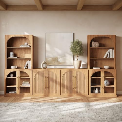 BELLEZE Jagger 130" Wall Unit 6-Piece Modular TV Stand by BELLEZE