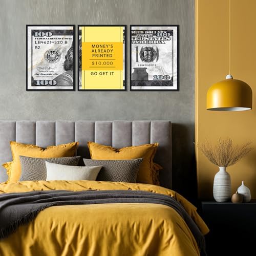 Black Framed Canvas Wall Art Benjamin Franklin 100 Dollar Money's Already - Image 4