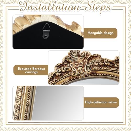 Wonderjune 5 Pcs Vintage Gold Mirror Set - Image 3