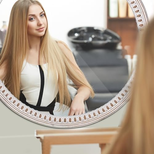 24 Inch Round Wood Mirror, Rustic Farmhouse Circle Mirrors - Image 5
