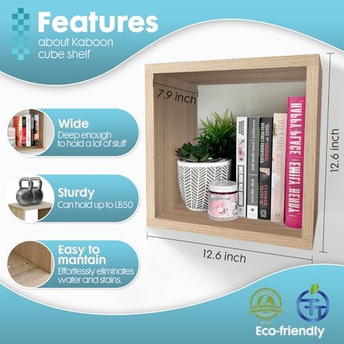 Kaboon Cube Floating Shelves Set2, Display Shelves Wall Mount 7.75" D x 12.5" W - Image 3