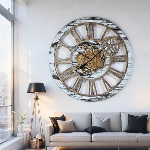 ImprovingLife The Gears Clock 36'' Inch Real Moving Gear Wall Clock Vintage - Image 3