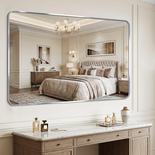 Bathroom Mirror, 30X55 Inch Black Metal Framed Mirror - Image 5