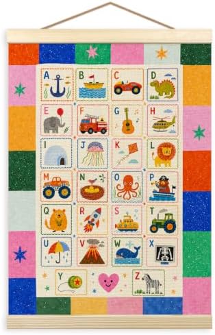 madalo Colorful Funny Alphabet Wall Art Poster Hanger Frame 12x16 by Unknown
