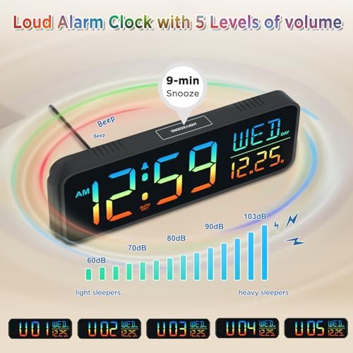 Peakeep Large Display Digital Alarm Clock - Image 6
