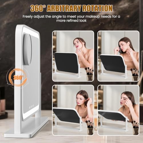 Vanity Mirror with Lights, 16.5"×12.2" LED Makeup Mirror, Rounded Frame - Image 5