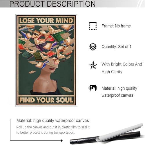 Vintage Lose Your Mind Find Your Soul Posters Room Aesthetics Dark Green - Image 7
