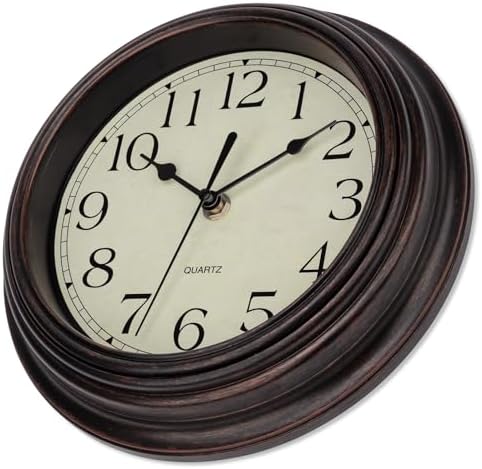 Foxtop 9 Inch Wall Clock Battery Operated Silent Small Retro Clock - Image 5