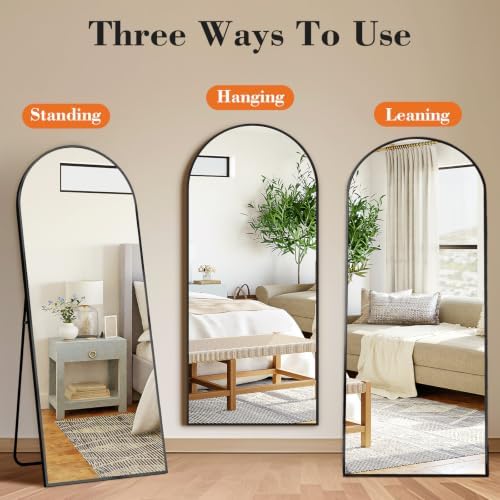 DUMOS 63"x20" Arched Full Length Floor Mirror, Full Body Mirror - Image 6