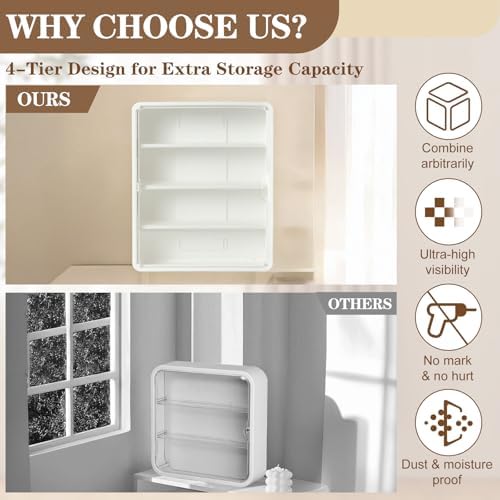4-Tier Clear Display Case for Figures, Wall-Mounted Trinket Display Shelves - Image 4