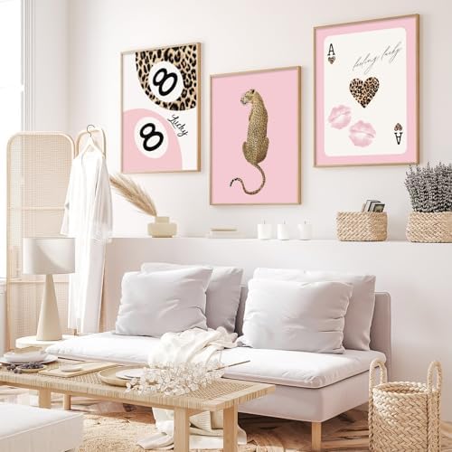 Cheetah Trendy Wall Art Preppy Leopard Canvas Print Cheetah Room Wall Decor 8 - Image 7